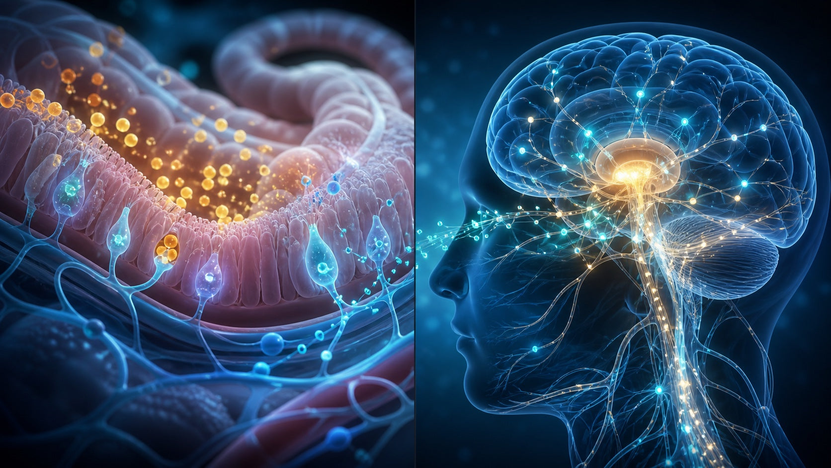 Conceptual visualization of the gut-to-brain appetite-signaling pathway